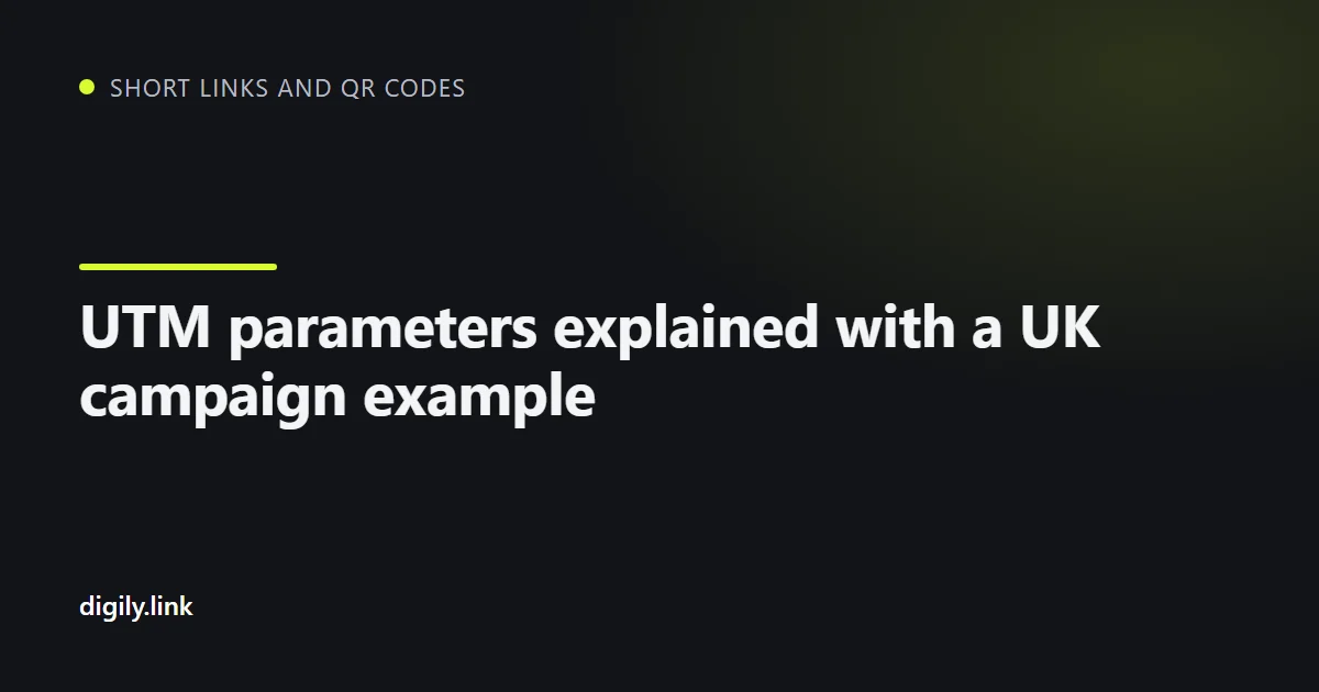 A tagged campaign link with UTM parameters shown on a phone