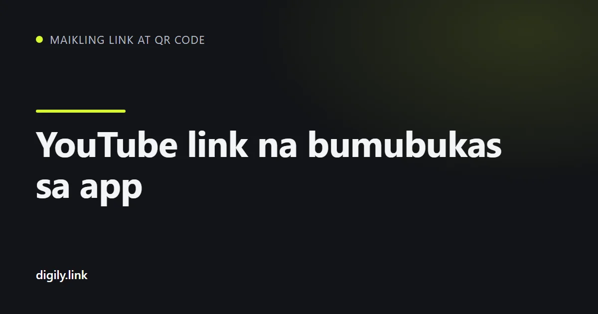 Maikling link na nagbubukas ng YouTube video sa app sa phone