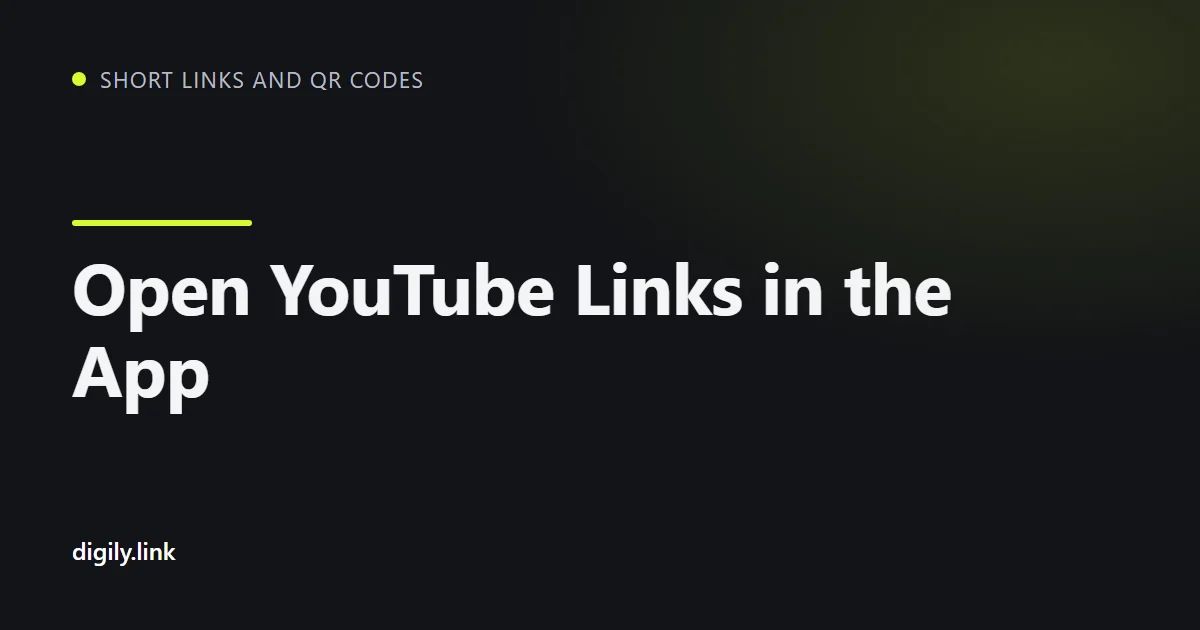A short link opening a YouTube video in the app on a phone