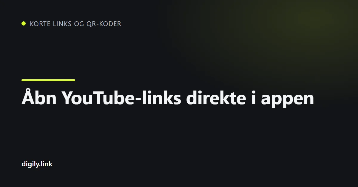 Et kort link åbner en YouTube-video i appen på en telefon