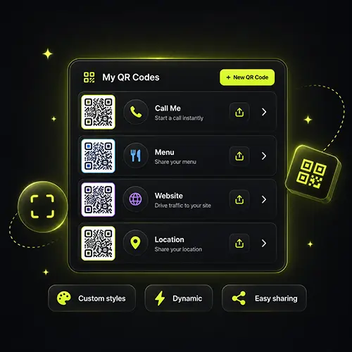Screenshot of the app QR code system page