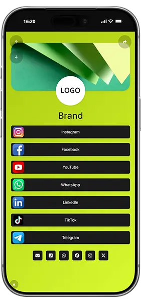 Screenshot of bio link page examples